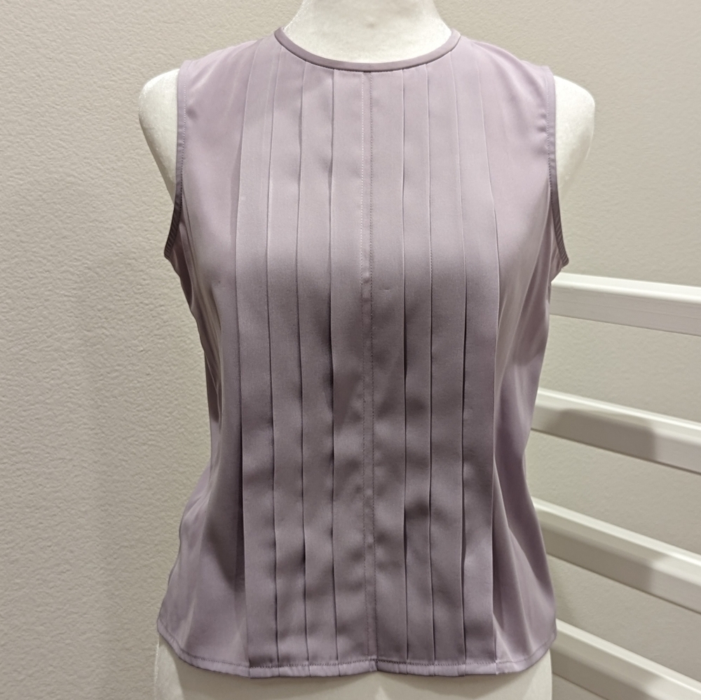 Charter Club Sleeveless Pleated Top Lavender Size 2 Petite